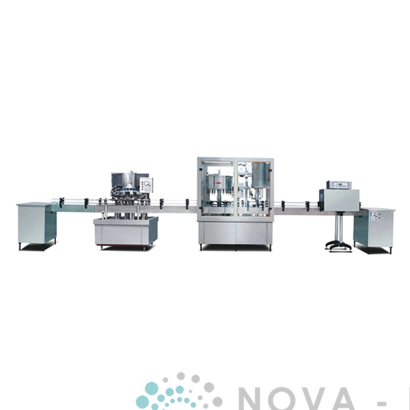 Línea automática de lavado, llenado y taponado